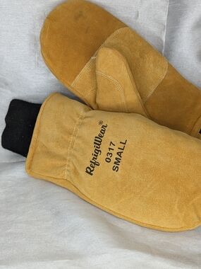 RefrigiWear 0317 Leather Insulated Winter Mittens Brown/Black S Ski Snowboard